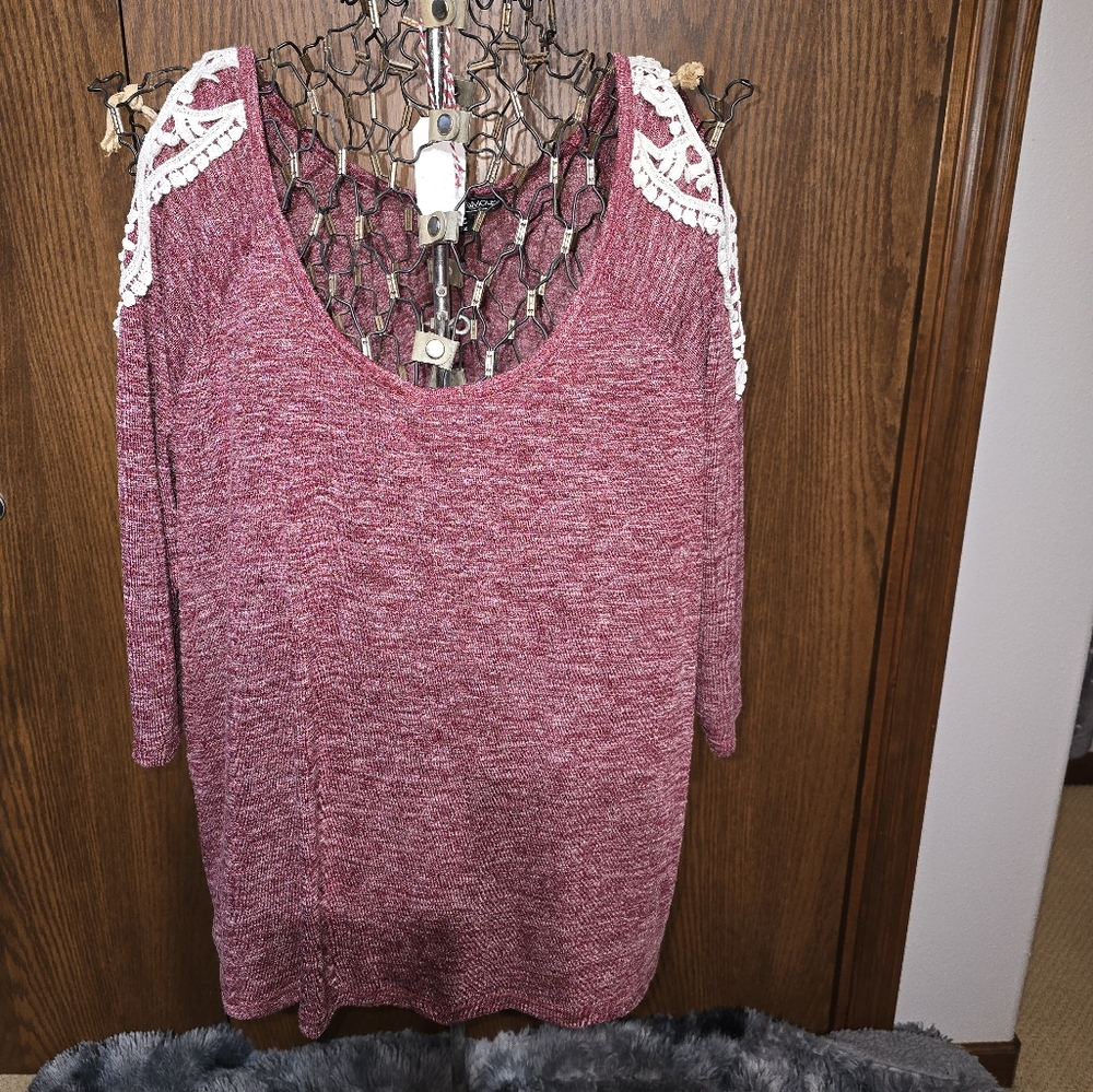 Cold shoulder sweater